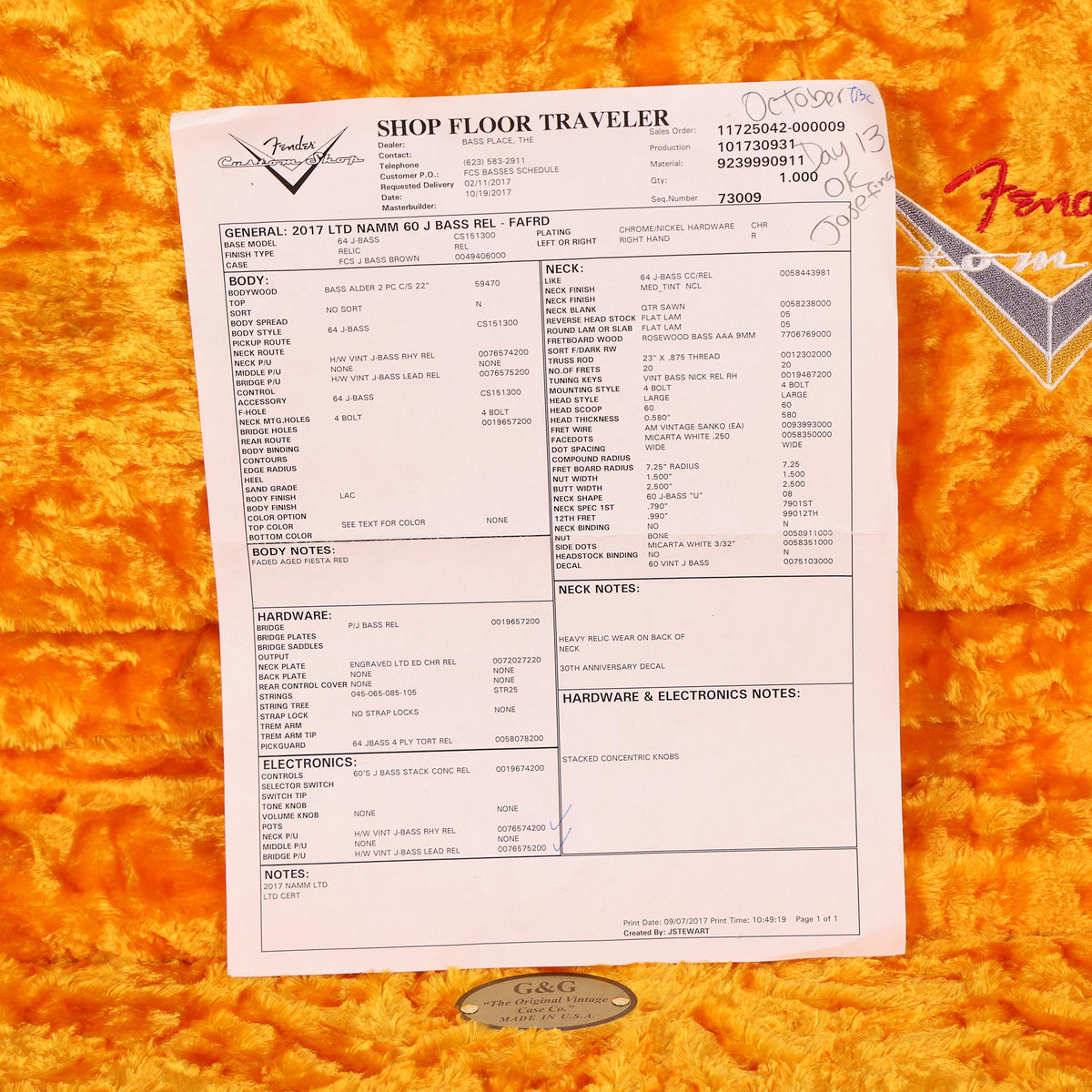 Fender Custom Shop 1960 Jazz Bass Relic Faded Aged Fiesta Red 2017 Limited Edition — 11