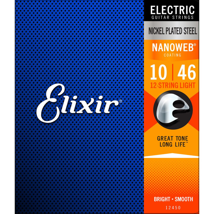 Elixir Nanoweb Electric 12-String Guitar Strings (Light 10-46)
