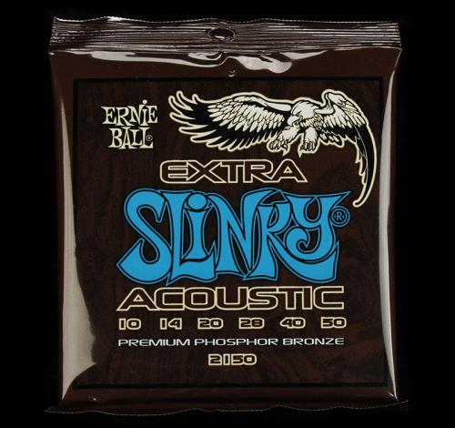 Ernie Ball Extra Slinky Phosphor Bronze Acoustic Guitar Strings (10-50)