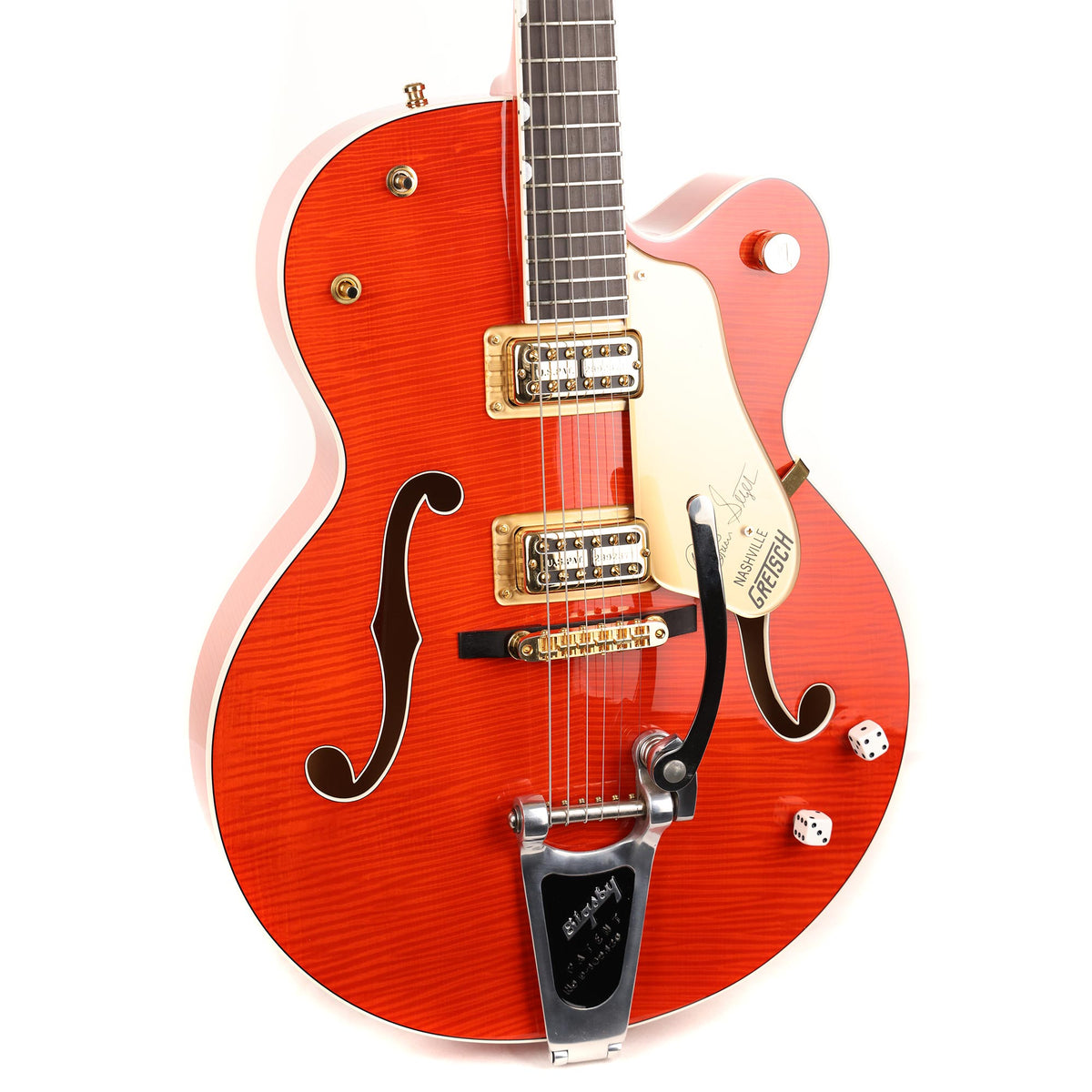 Gretsch G6120SS Brian Setzer Nashville Orange Tiger Flame 2003 — 7