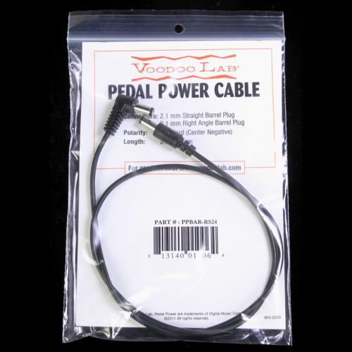 Voodoo Lab Pedal Power Cable Right Angle to Straight 24 Inch Power Cable