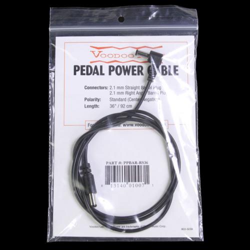 Voodoo Lab Pedal Power Cable Right Angle to Straight 36 Inch Power Cable