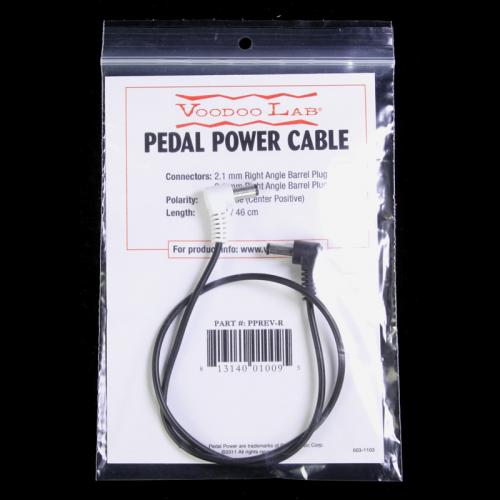 Voodoo Lab Pedal Power Cable Reverse Polarity Right Angle 18 Inch Power Cable