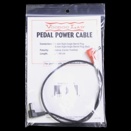Voodoo Lab Pedal Power Cable Reverse Polarity Right Angle 2.5mm 18 Inch Power Cable Red