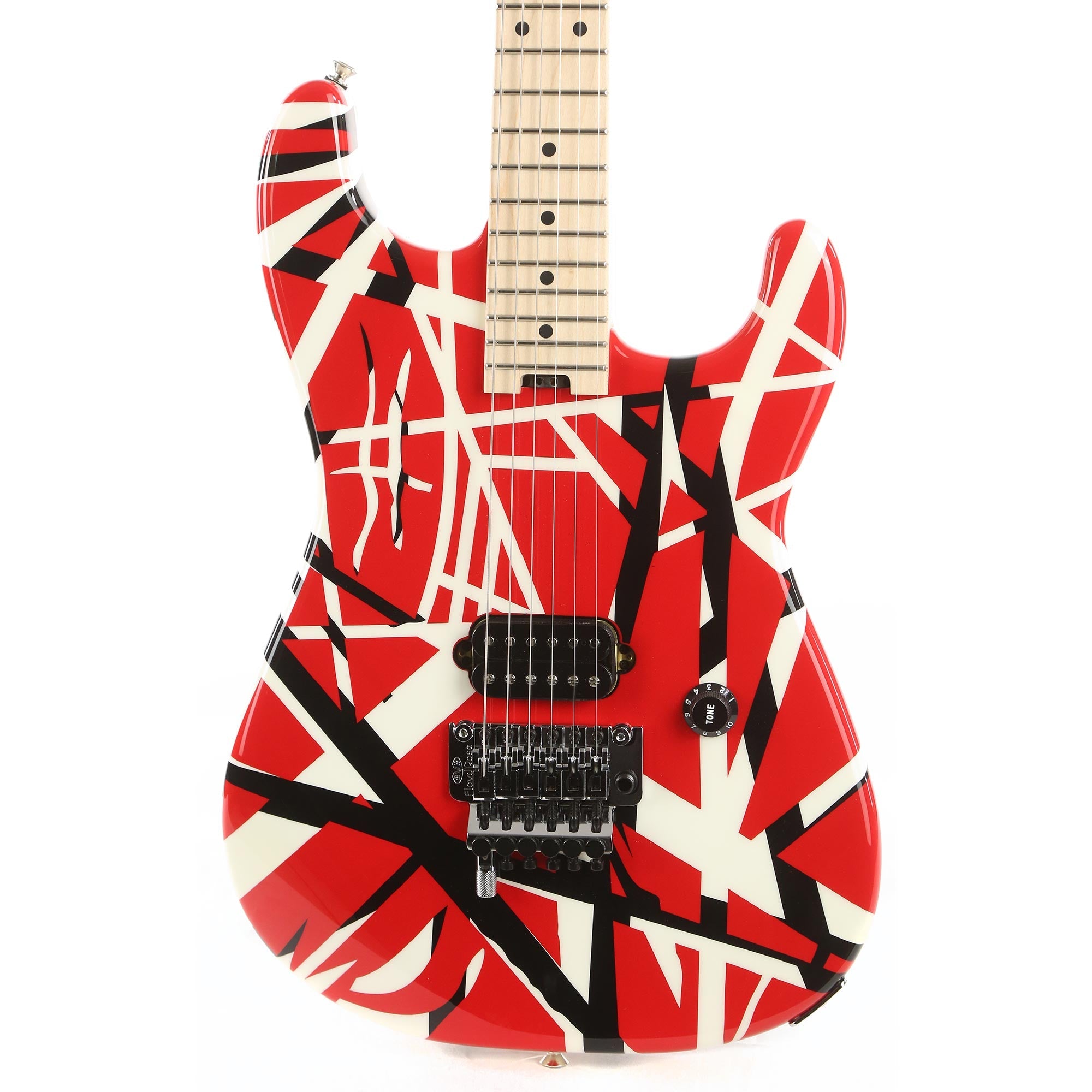 EVH Striped Series Electric Guitar Red with Black and White