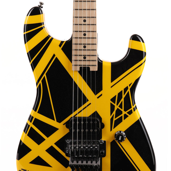 EVH Striped Series Electric Guitar Black with Yellow Stripes