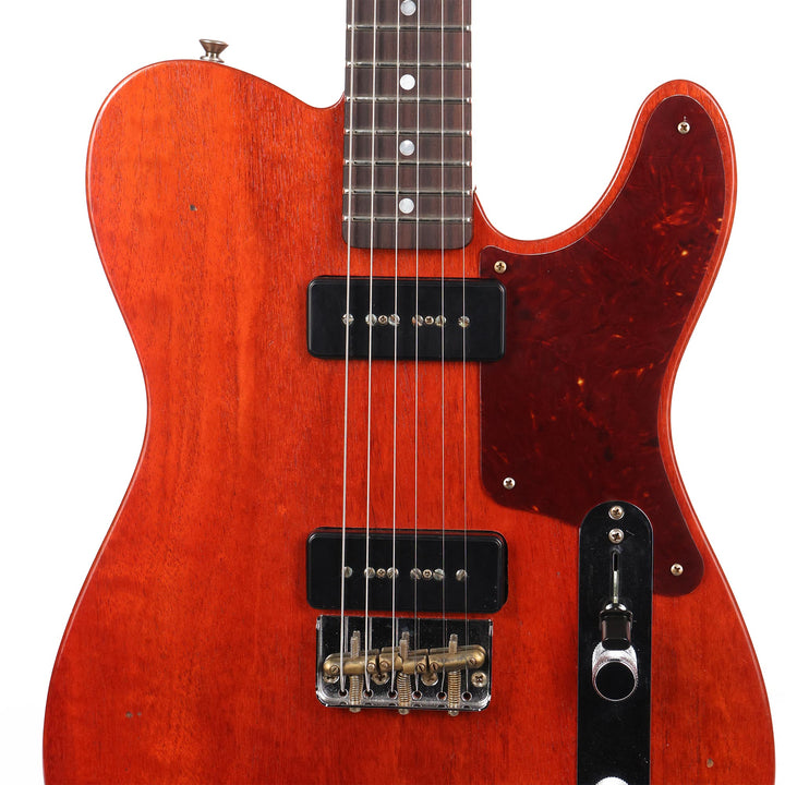 Fender Custom Shop Michigan Mahogany P-90 Telecaster Super Faded Crimson Transparent