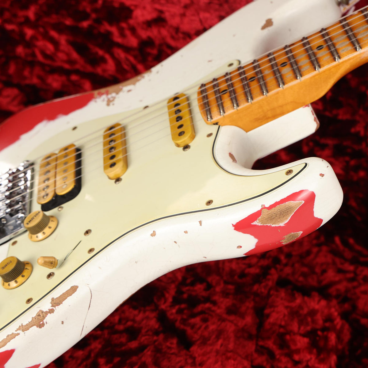 Fender Custom Shop White Lightning Stratocaster FR HSS Olympic White over Fiesta Red 2021 — 9