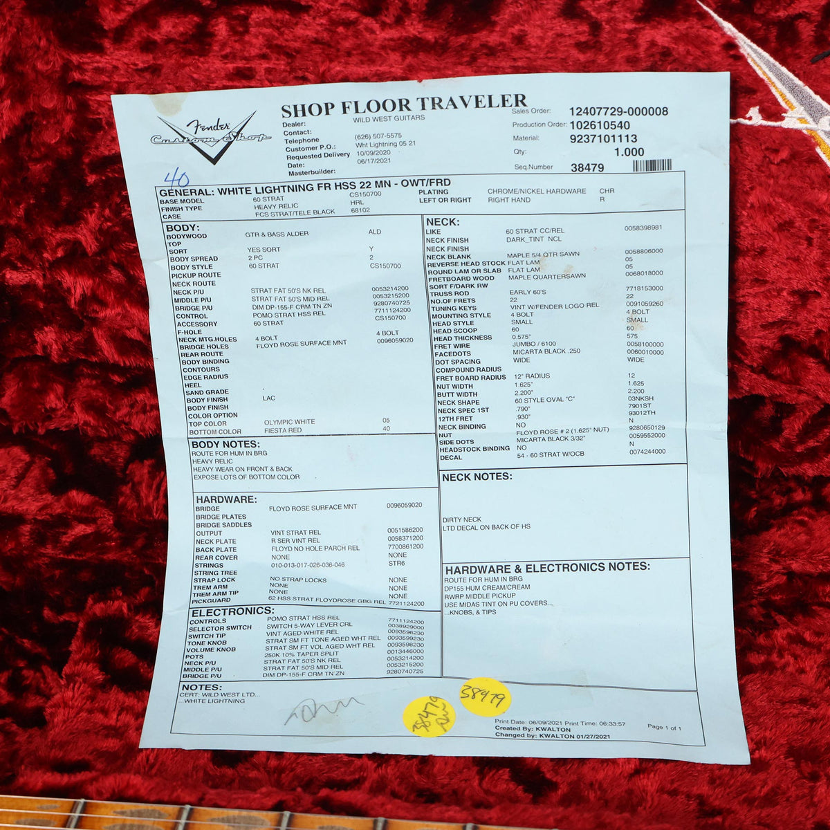 Fender Custom Shop White Lightning Stratocaster FR HSS Olympic White over Fiesta Red 2021 — 11