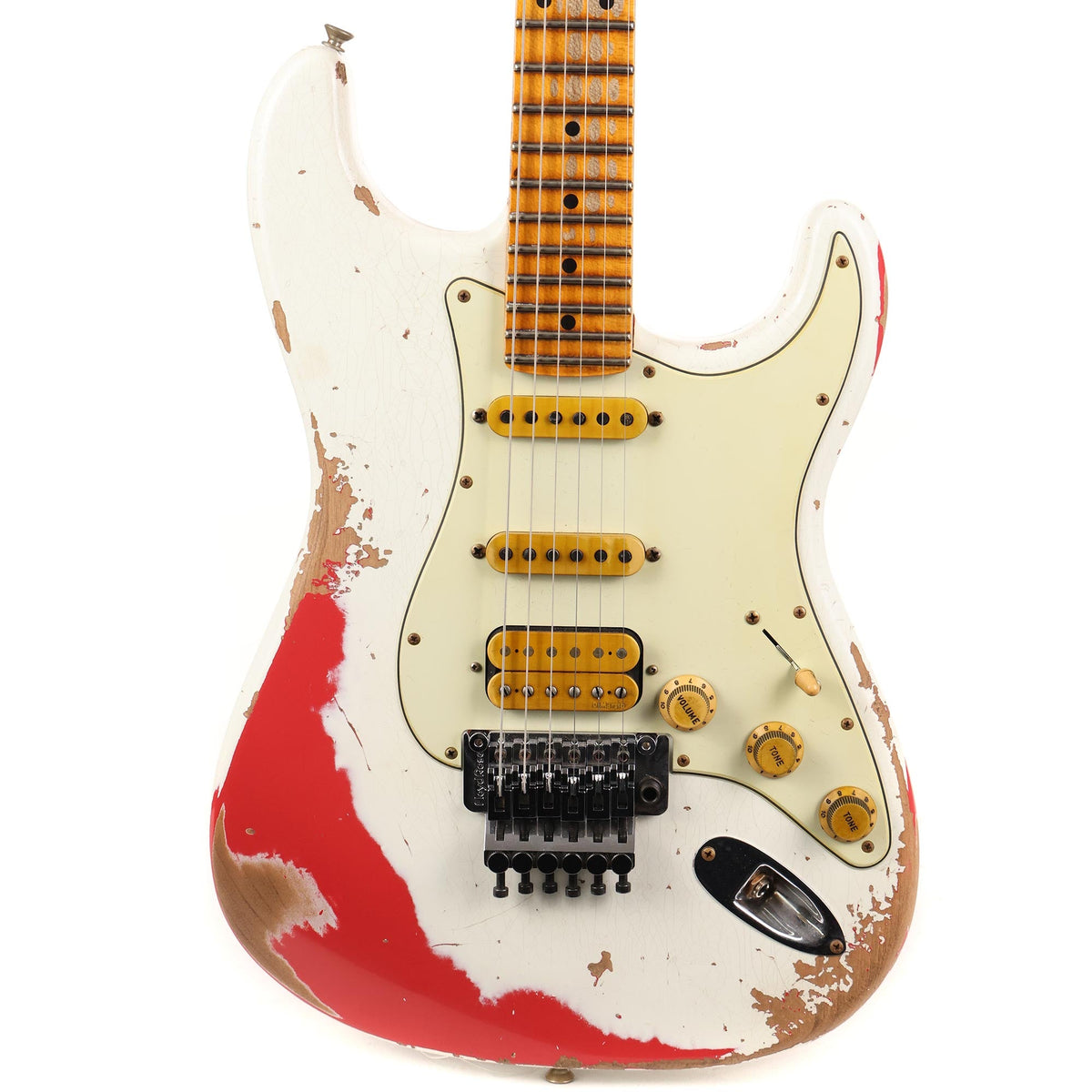 Fender Custom Shop White Lightning Stratocaster FR HSS Olympic White over Fiesta Red 2021 — 1