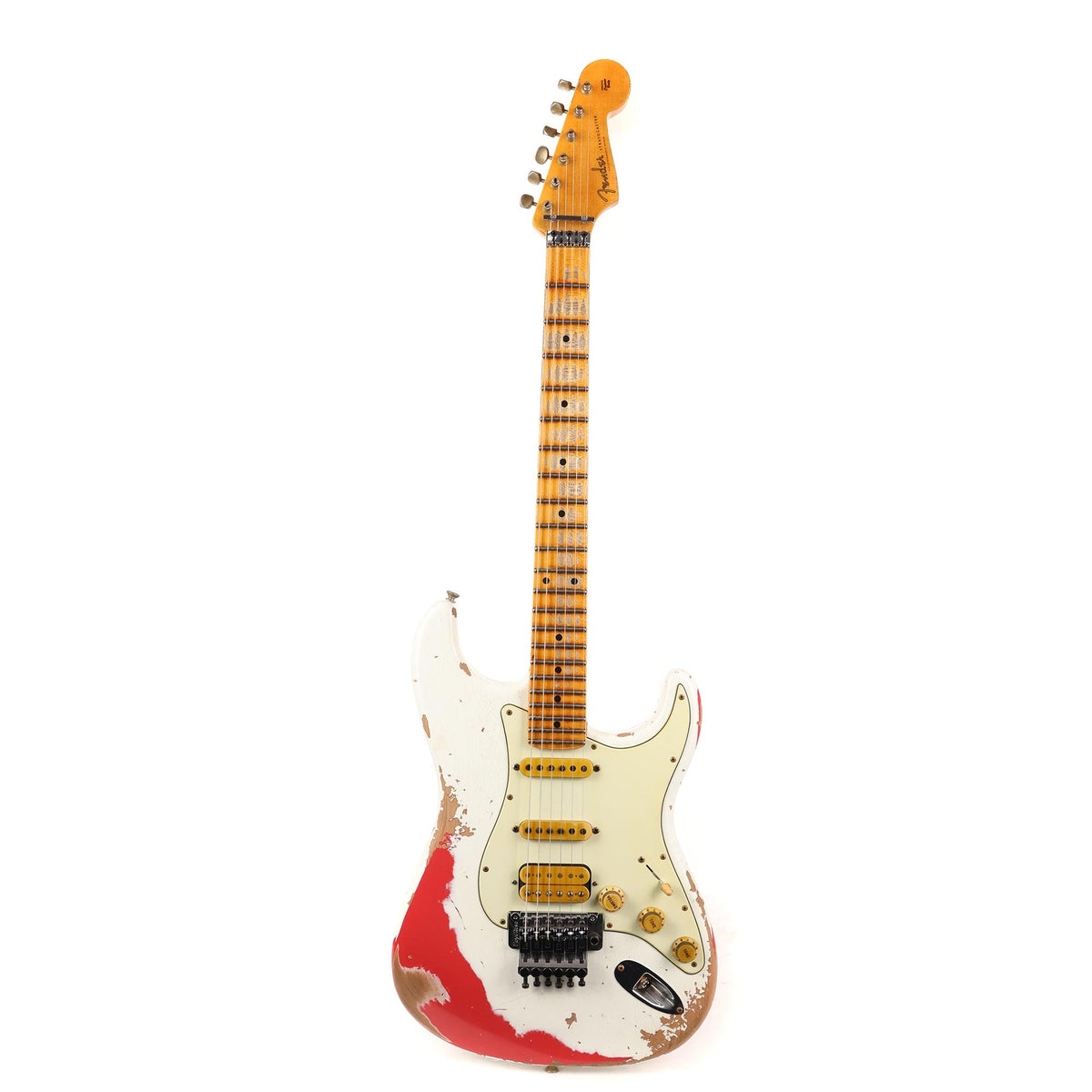 Fender Custom Shop White Lightning Stratocaster FR HSS Olympic White over Fiesta Red 2021 — 2