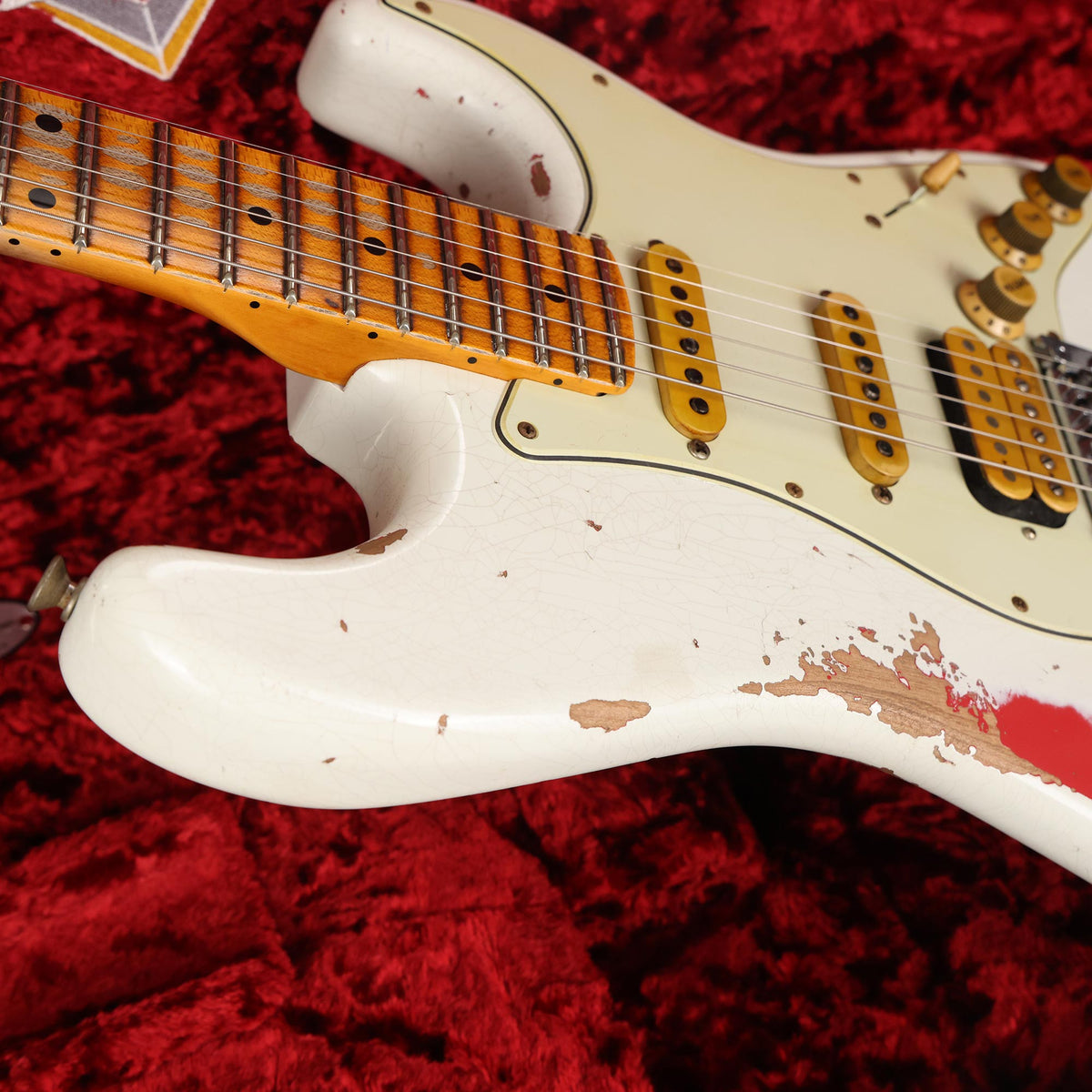 Fender Custom Shop White Lightning Stratocaster FR HSS Olympic White over Fiesta Red 2021 — 8