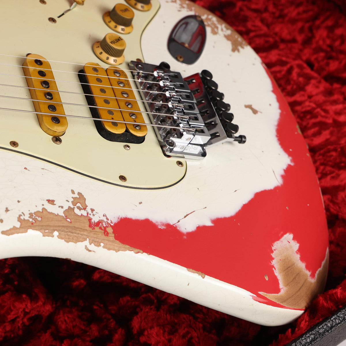 Fender Custom Shop White Lightning Stratocaster FR HSS Olympic White over Fiesta Red 2021 — 7