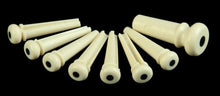 Martin Bridge/End Pin Set (White with Black Inlays)