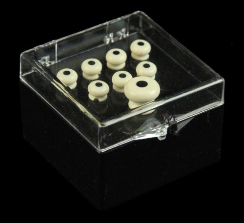 Martin Bridge/End Pin Set (White with Black Inlays)