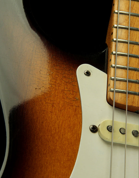 Used 2015 Fender Custom Shop Music Zoo Exclusive Hardtop Stratocaster Double Humbucker Electric Guitar Blackguard Blonde