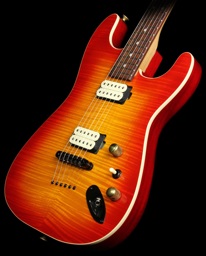 Used Charvel Custom Shop San Dimas Flat Top Flame Maple Top Electric Guitar Cherry Drop — 1