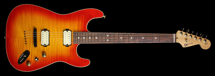 Used Charvel Custom Shop San Dimas Flat Top Flame Maple Top Electric Guitar Cherry Drop