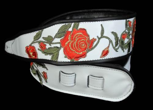 Jodi Head Stella White Rose Guitar Strap
