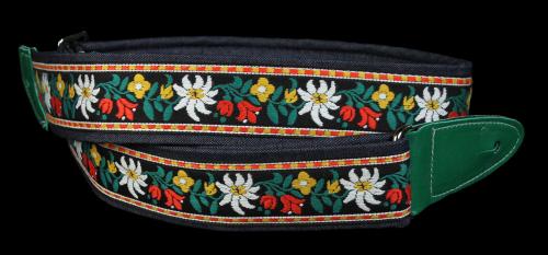 Jodi Head Denim Guitar Strap Jaquard Floral