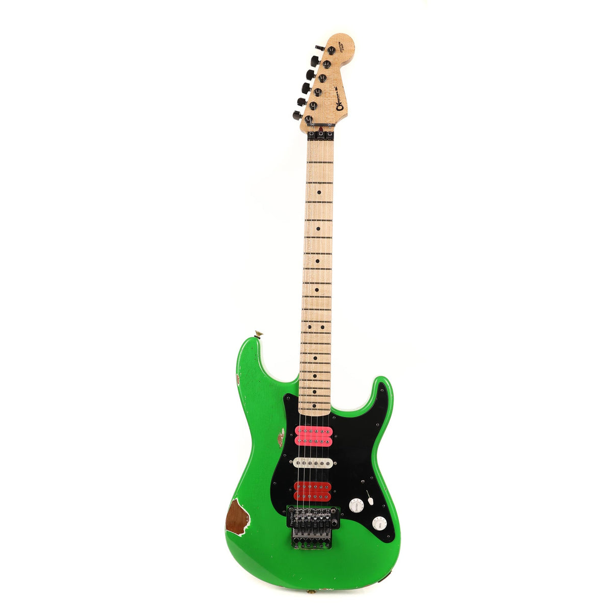 Charvel Custom Shop So Cal HSH Masterbuilt Nitro Aged Slime Green Black Pickguard 2022 — 2