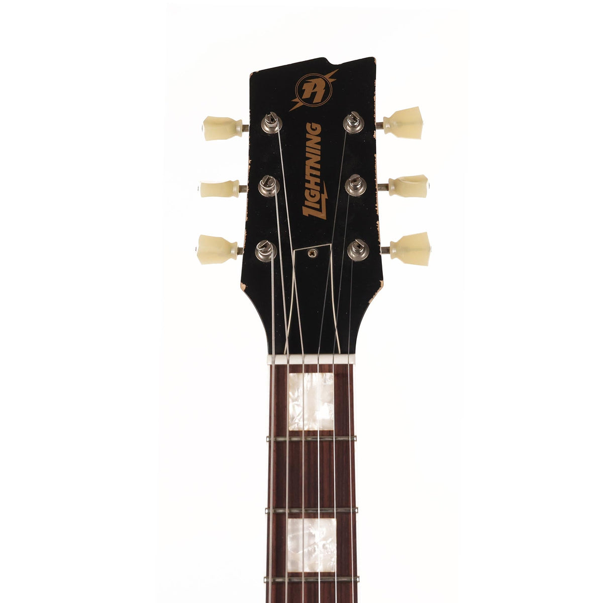 Rock and Roll Relics Lightning Hollowbody White Over Shell Pink — 4