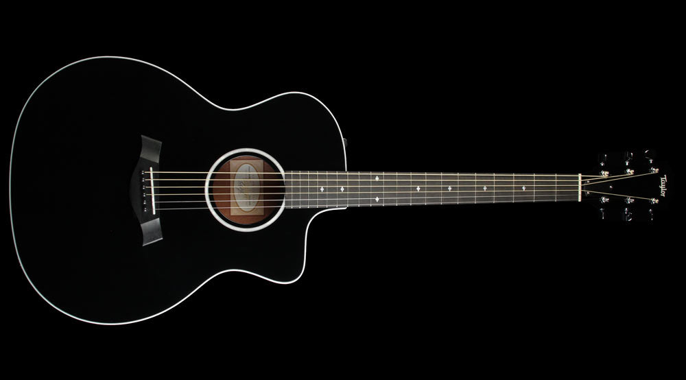 Taylor 214ce-Blk Deluxe Grand Auditorium Acoustic Guitar Black 