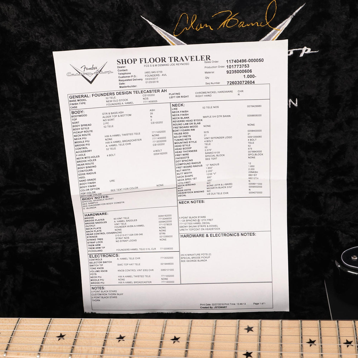 Fender Custom Shop Alan Hamel Founders Design Sparkle Telecaster Black Sparkle Burst 2018 — 8