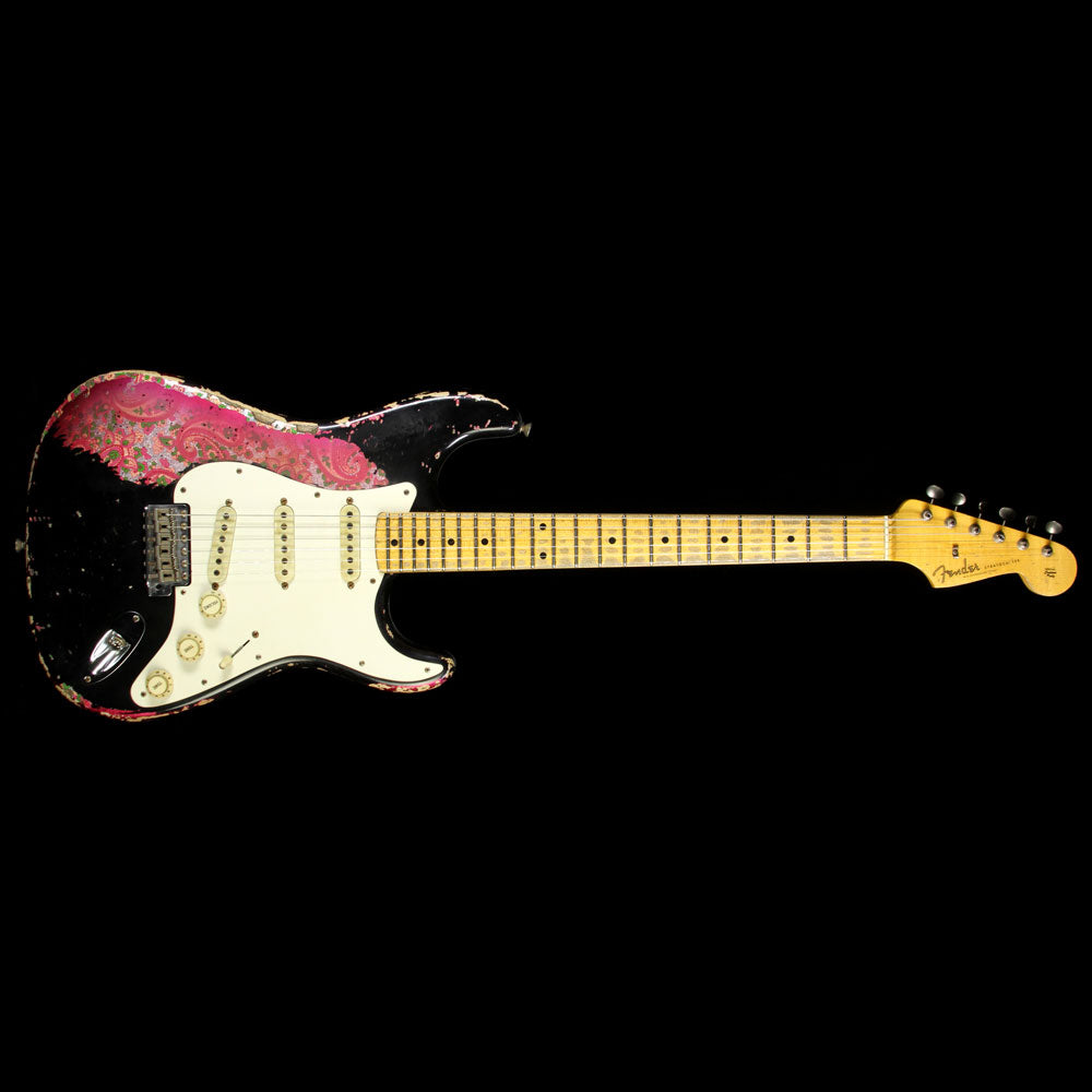 Fender Custom Shop 1960s Heavy Relic Stratocaster Electric Guitar Black on Pink Paisley — 2
