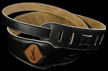 Godin Stitched Leather Padded Guitar Strap With Logo Weather Grey