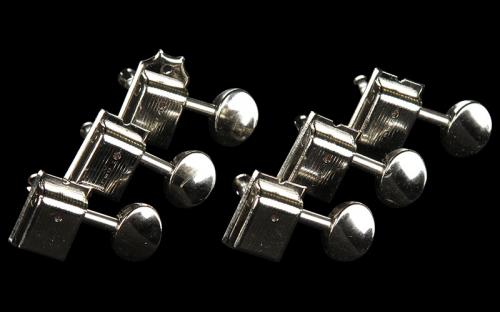 Kluson 6 In-Line Oval Vintage Tuning Machines Nickel