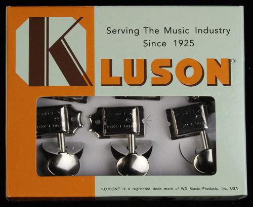 Kluson 6 In-Line Oval Tuning Machines Metal Double Line Nickel