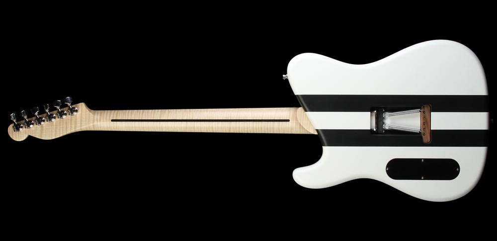 Used Tausch 665 Electric Guitar White w/Black Stripes — 3