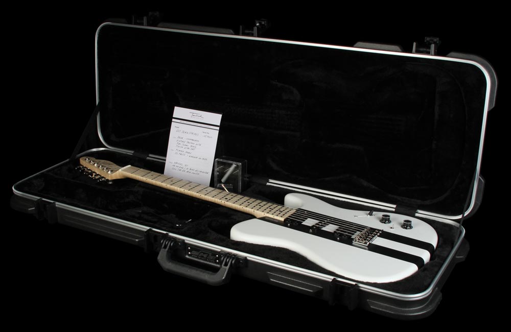 Used Tausch 665 Electric Guitar White w/Black Stripes — 7
