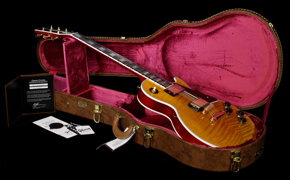 Used 2014 Gibson Custom Shop Les Paul Custom Figured Electric Guitar Reverse Burst — 5