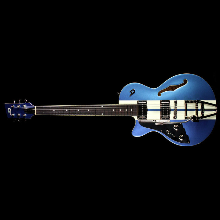 Used 2016 Duesenberg Mike Cambell Starplayer TV Left-Handed Electric Guitar Lake Placid Blue with White Stripes