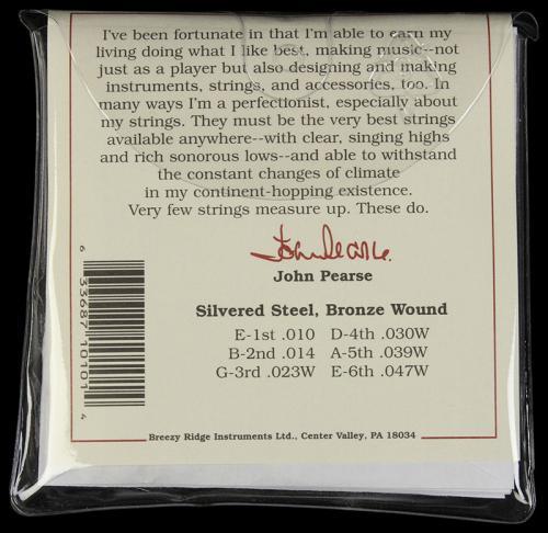 John Pearse 100XL Bronze Wound Acoustic Guitar Strings X-Light 80/20 (10-47)