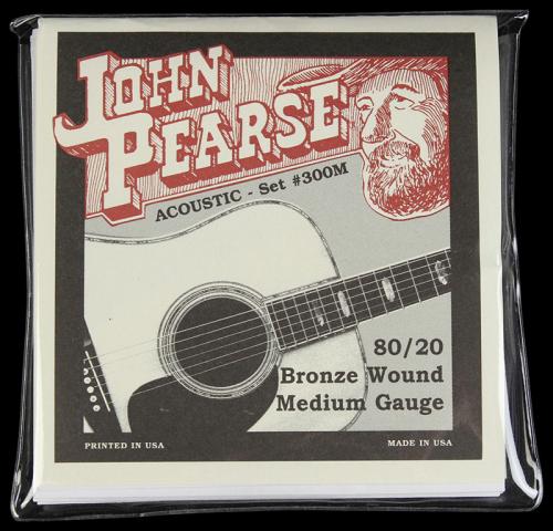 John Pearse 300M Bronze Wound Acoustic Guitar Strings Medium 80/20 Bronze (13-56)