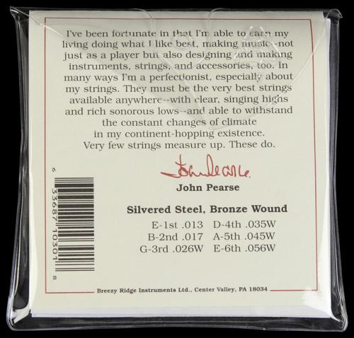 John Pearse 300M Bronze Wound Acoustic Guitar Strings Medium 80/20 Bronze (13-56)