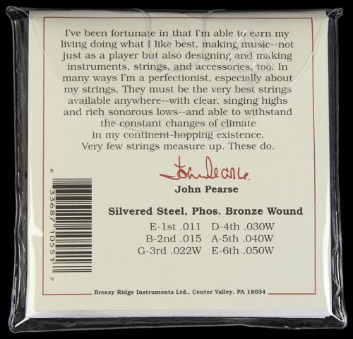 John Pearse 500SL Slightly Light Acoustic Guitar Strings Phosphor Bronze (11-50)