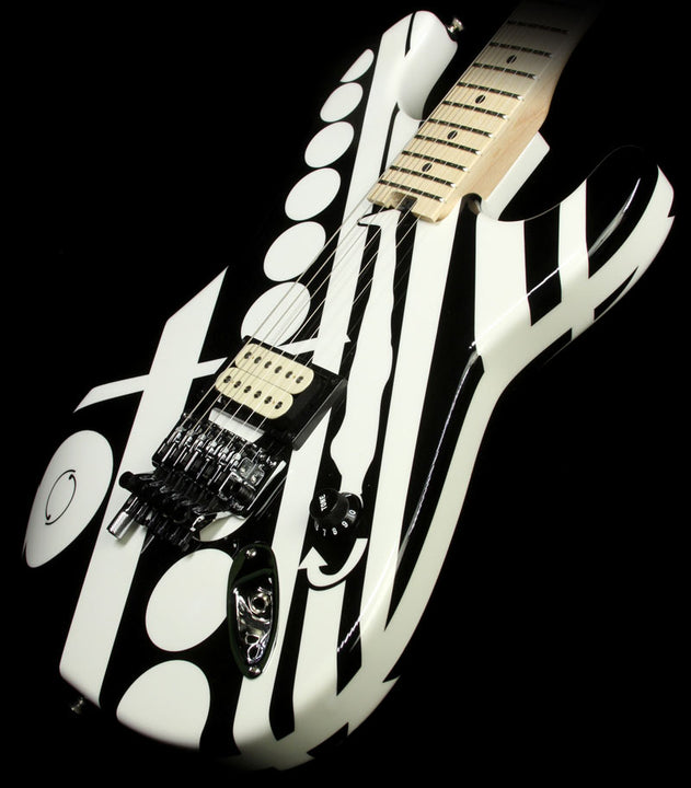 Used EVH Stripe Series Electric Guitar Black with White Crop Circles
