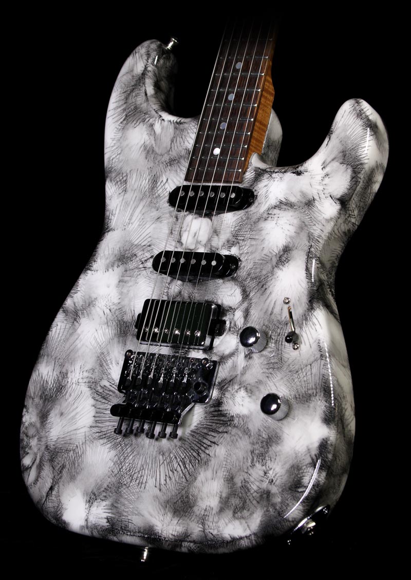 Used Lipe Classic Virtuoso Black/White Electric Guitar — 1