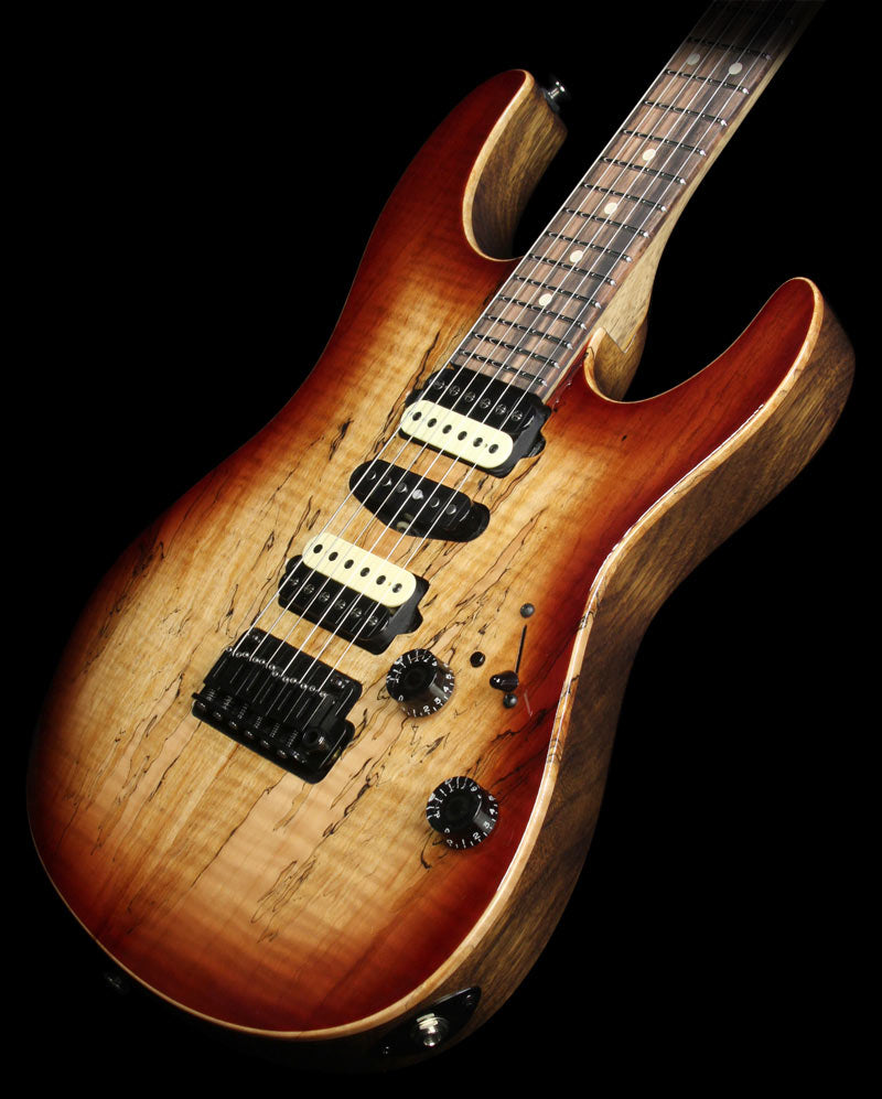 Used Suhr Modern Spalted Maple Electric Guitar Dark Brown Burst — 1