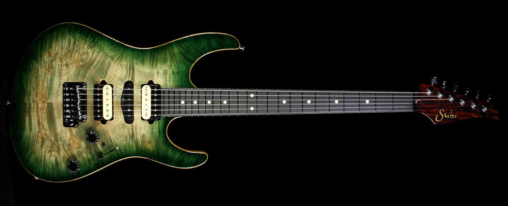 Suhr Modern Waterfall Burl Electric Guitar Faded Green Burst — 2
