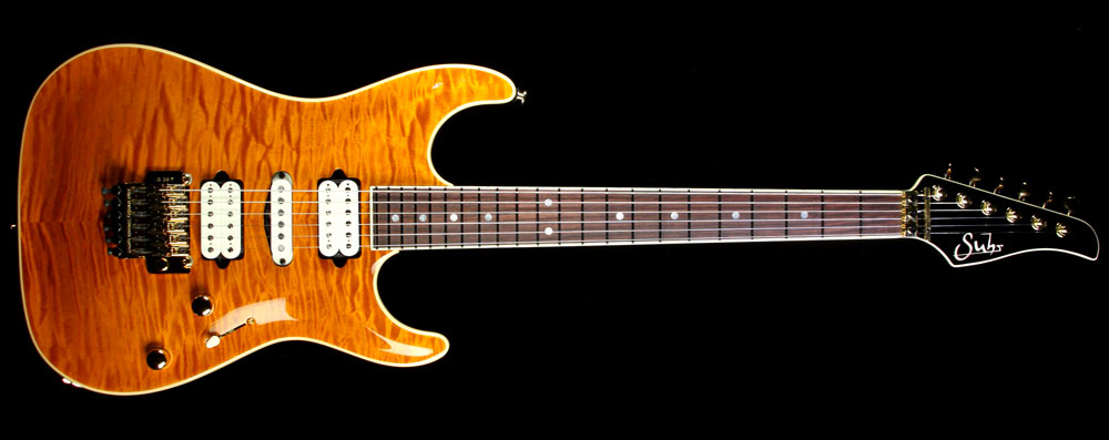 Suhr Standard Carve Top Quilt Maple Electric Guitar Transparent Caramel — 2