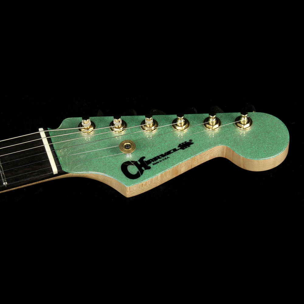 Used Charvel Custom Shop Nitro San Dimas Electric Guitar Seafoam Sparkle with Platinum Overspray — 4