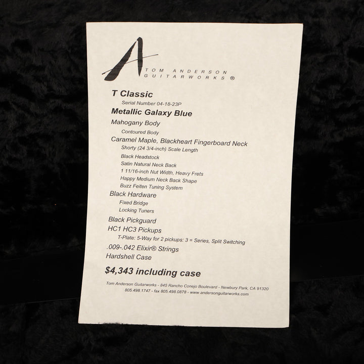 Tom Anderson T Classic Metallic Galaxy Blue 2023