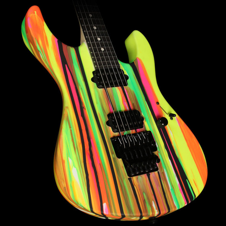 Used 2014 Suhr Modern Matte Black Neon Drip Electric Guitar