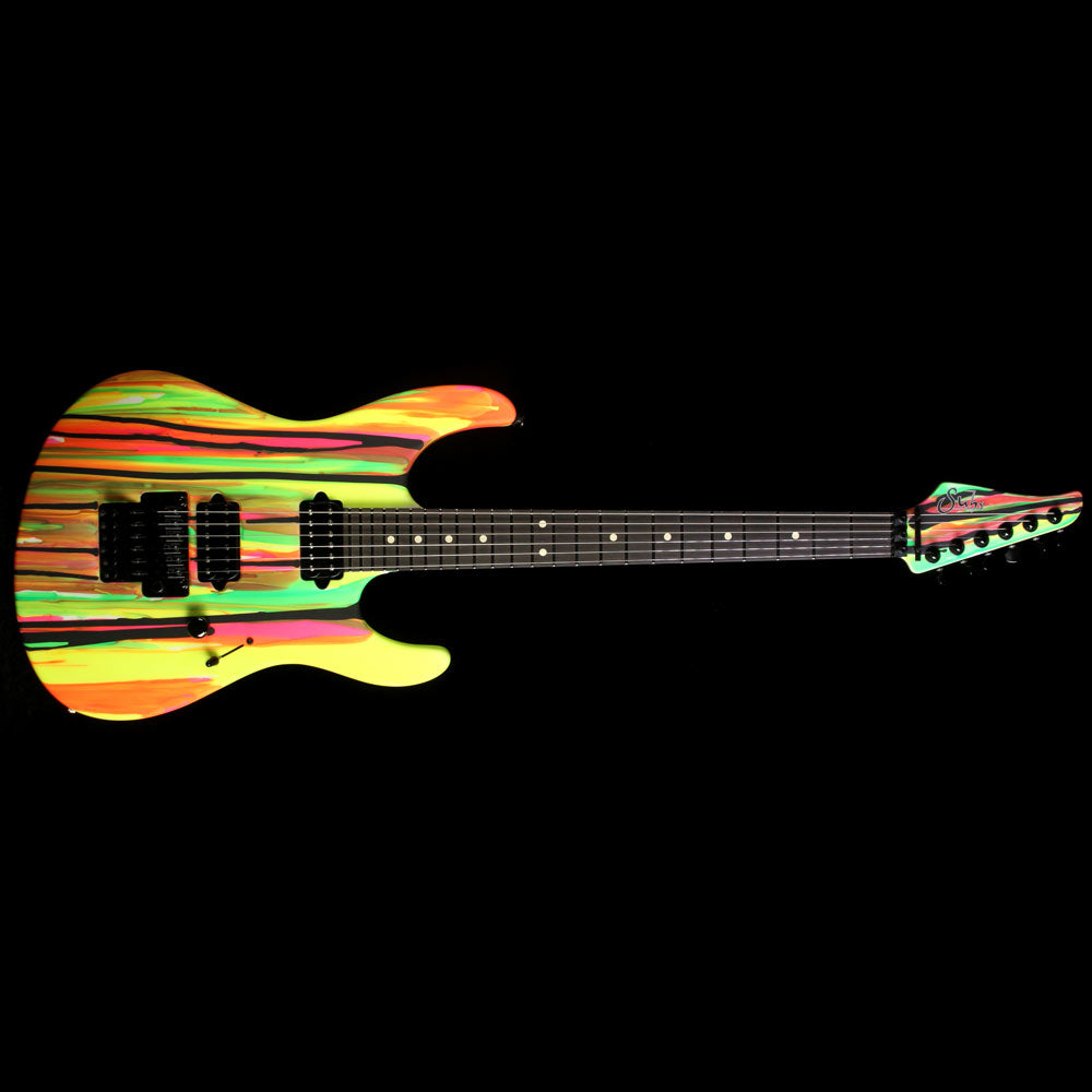 Used 2014 Suhr Modern Matte Black Neon Drip Electric Guitar — 2