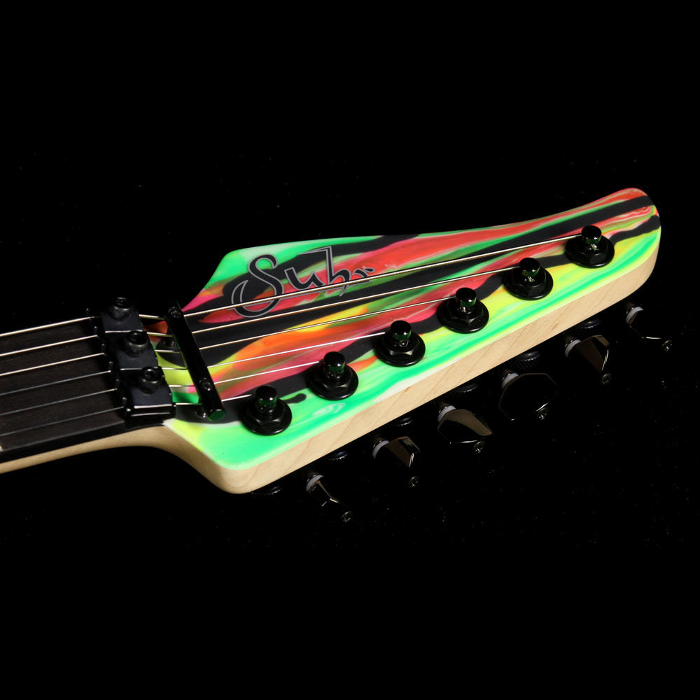 Used 2014 Suhr Modern Matte Black Neon Drip Electric Guitar — 4